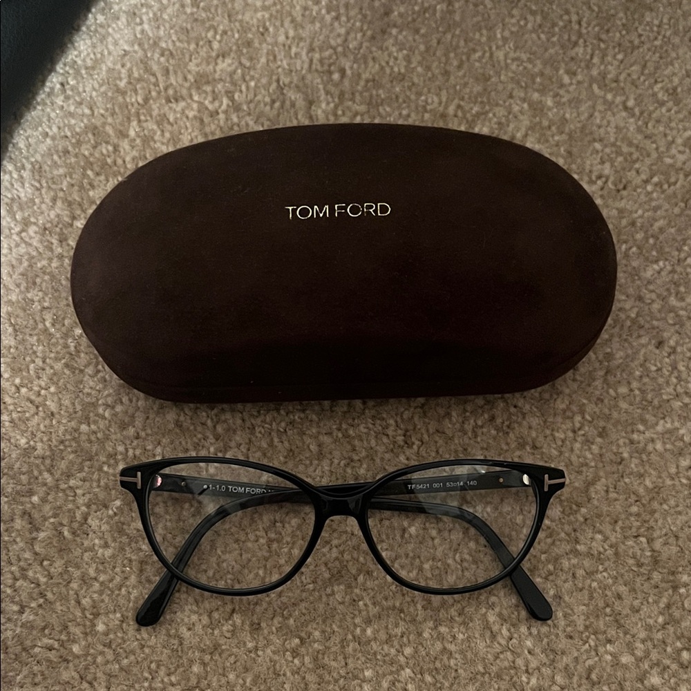 Tom Ford Black Eyewear with Brown Case